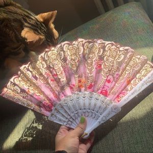 sparkly pink decorative fan